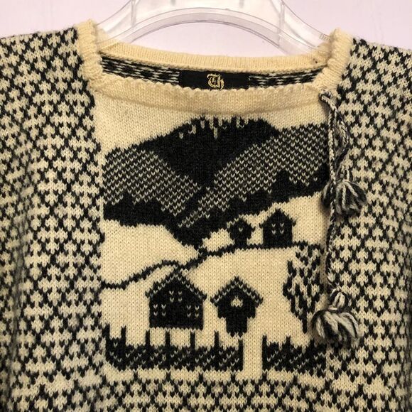 VTG Telemark Folk Art Wool Pullover Sweater Nordic Scandinavian Yoke Knit Jumper - Picture 7 of 12